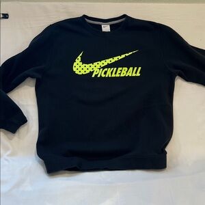 Nike pickleball Men’s Black Pickleball Crewneck Sweatshirt with Neon Logo large